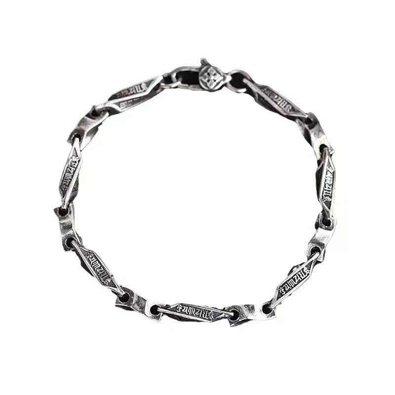 Vintage Ethnic Möbius Loop Bracelet – Distressed Blackened Finish, Minimalist Statement