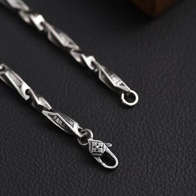 Vintage Ethnic Möbius Loop Bracelet – Distressed Blackened Finish, Minimalist Statement